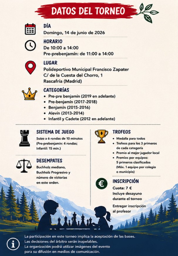 Torneo de ajedrez escolar Sierra Norte